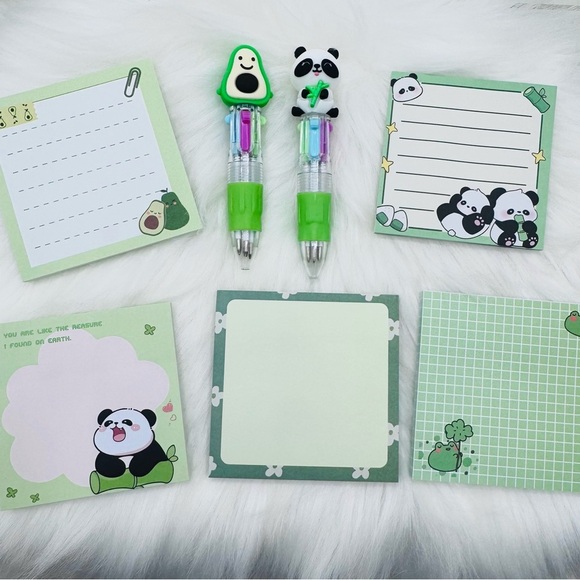 Sticky Notepads Green Theme Bundle w/ Mini pens - Picture 1 of 3